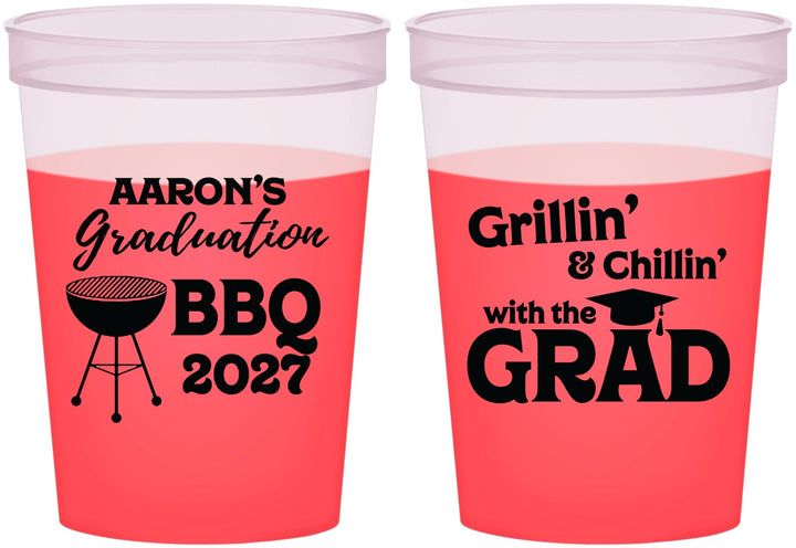 Custom Graduation 16 oz Color Changing Cups - Class Of 2027 Bbq | 130007