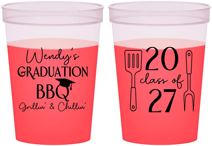 Custom Graduation 16 oz Color Changing Cups - Class Of 2027 Bbq | 130008