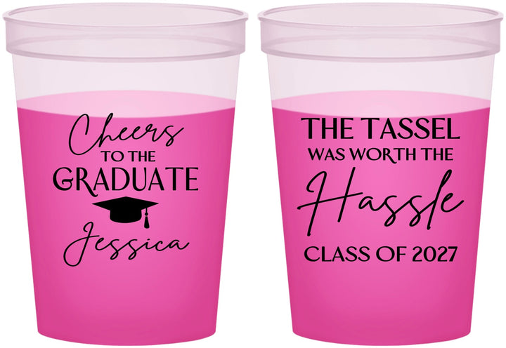 Custom Graduation 16 oz Color Changing Cups - Class Of 2027 Tassel Hassel | 130010