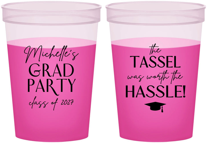Custom Graduation 16 oz Color Changing Cups - Class Of 2027 Tassel Hassel | 130011