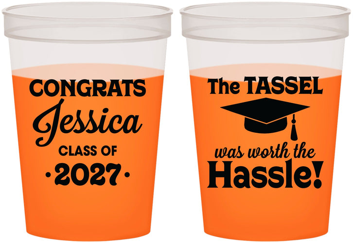 Custom Graduation 16 oz Color Changing Cups - Class Of 2027 Tassel Hassel | 130012