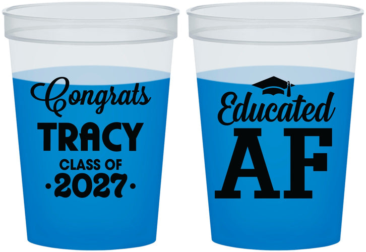 Custom Graduation 16 oz Color Changing Cups - Class Of 2027 Educated Af | 130015