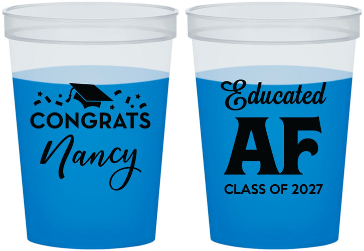 Custom Graduation 16 oz Color Changing Cups - Class Of 2027 Educated Af | 130016