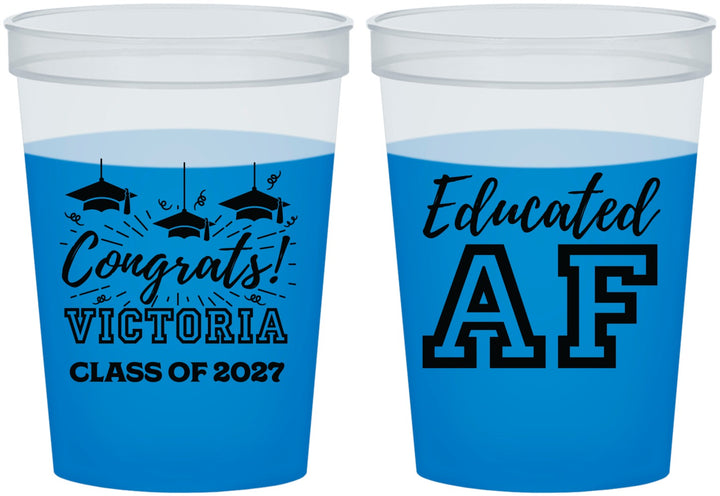 Custom Graduation 16 oz Color Changing Cups - Class Of 2027 Educated Af | 130017