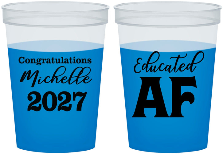 Custom Graduation 16 oz Color Changing Cups - Class Of 2027 Educated Af | 130018