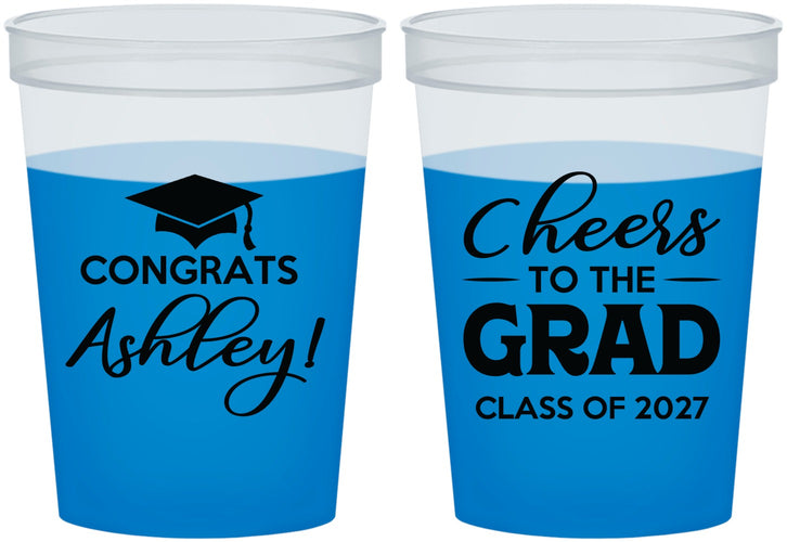 Custom Graduation 16 oz Color Changing Cups - Class Of 2027 Cheers Grad | 130020