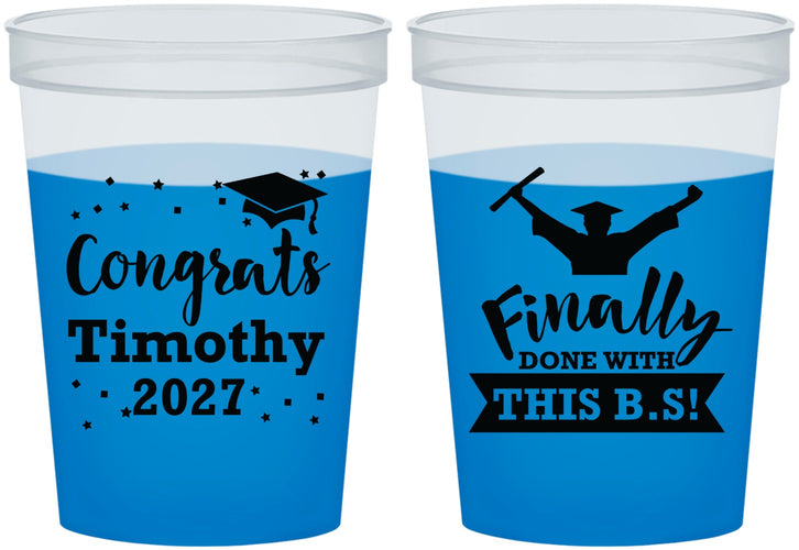 Custom Graduation 16 oz Color Changing Cups - Class Of 2027 Done With Bs | 130025