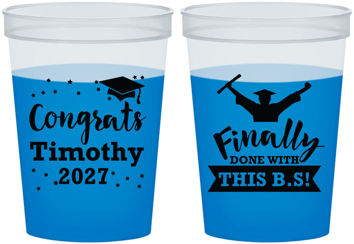 Custom Graduation 16 oz Color Changing Cups - Class Of 2027 Done With Bs | 130025