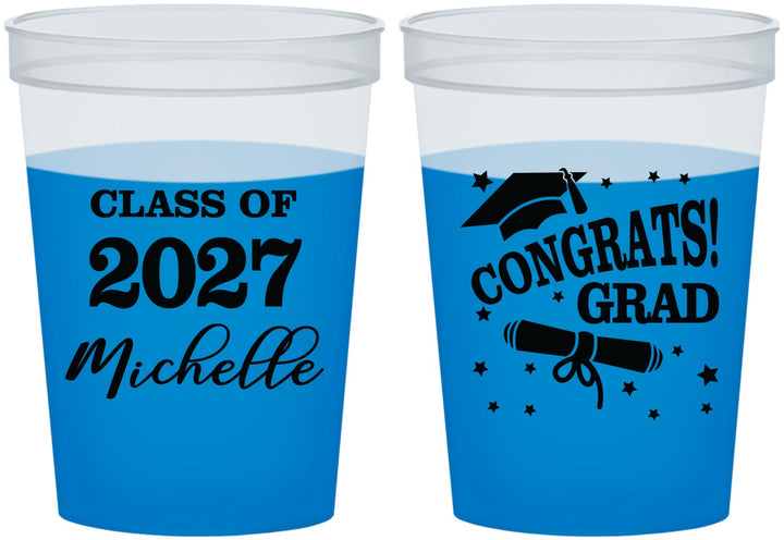 Custom Graduation 16 oz Color Changing Cups - Class Of 2027 Congrats | 130027