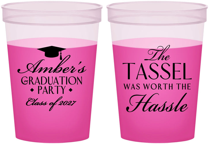 Custom Graduation 16 oz Color Changing Cups - Class Of 2027 Tassel Hassel | 130030