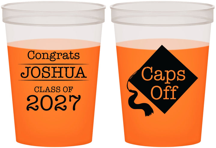Custom Graduation 16 oz Color Changing Cups - Class Of 2027 Caps Off | 130045