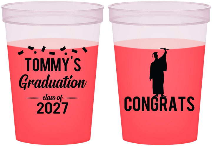 Custom Graduation 16 oz Color Changing Cups - Class Of 2027 Congrats | 130046