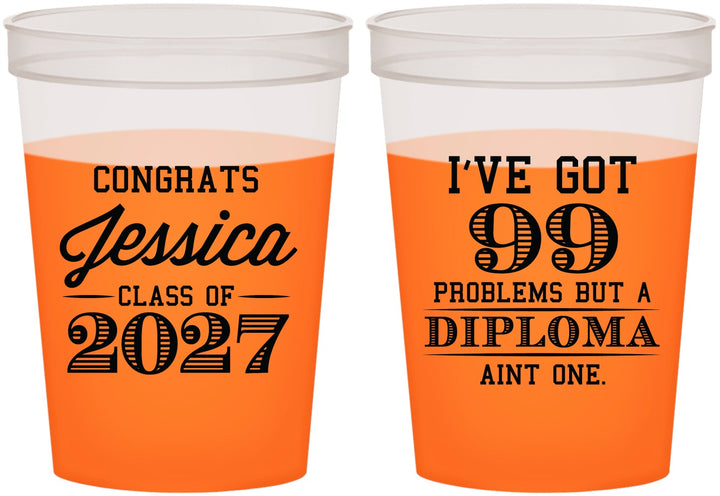 Custom Graduation 16 oz Color Changing Cups - Class Of 2027 99 Problems | 130047
