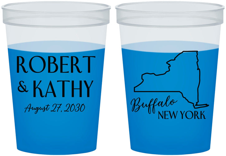 Custom Wedding 16 oz Color Changing Cups - New York | 131