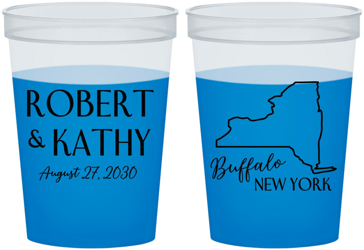 Custom Wedding 16 oz Color Changing Cups - New York | 131