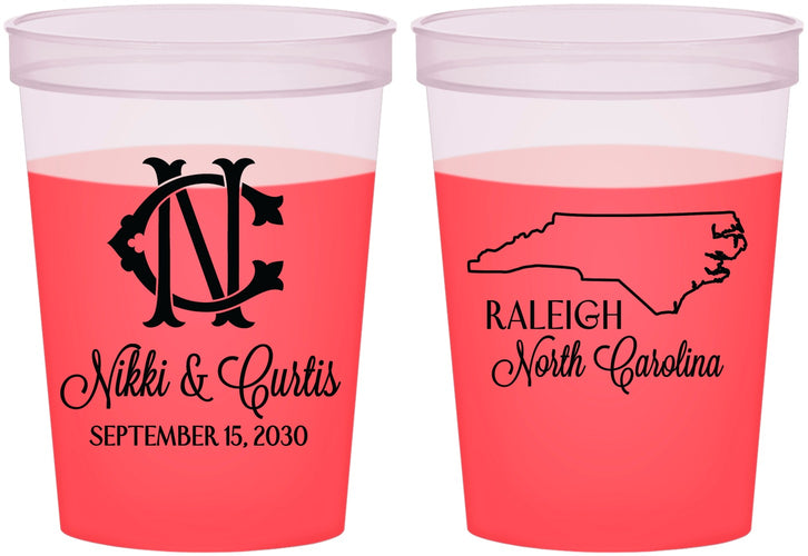 Custom Wedding 16 oz Color Changing Cups - North Carolina | 132