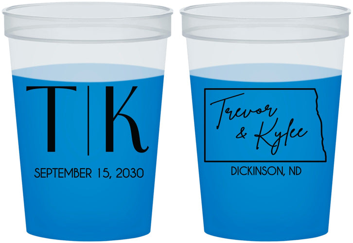 Custom Wedding 16 oz Color Changing Cups - North Dakota | 133