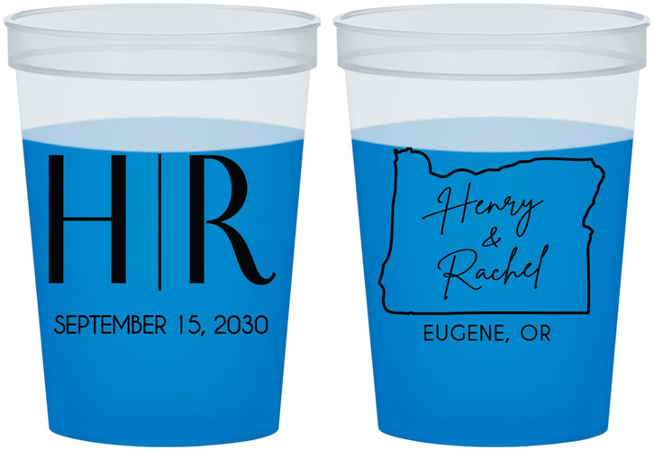 Custom Wedding 16 oz Color Changing Cups - Oregon | 136
