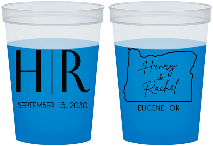 Custom Wedding 16 oz Color Changing Cups - Oregon | 136