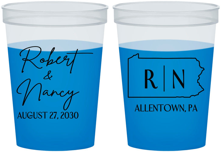 Custom Wedding 16 oz Color Changing Cups - Pennsylvania | 137