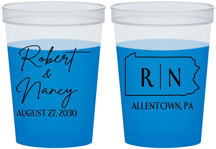 Custom Wedding 16 oz Color Changing Cups - Pennsylvania | 137