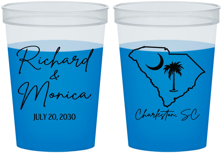 Custom Wedding 16 oz Color Changing Cups - South Carolina | 139
