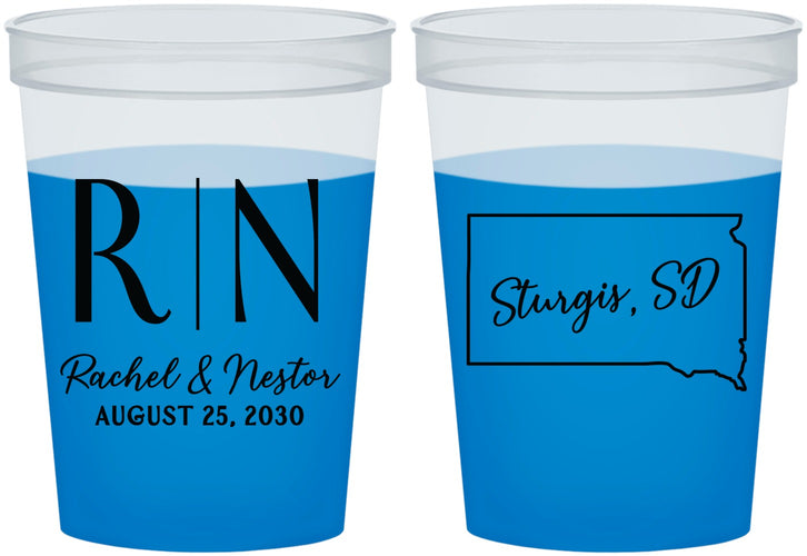 Custom Wedding 16 oz Color Changing Cups - South Dakota | 140