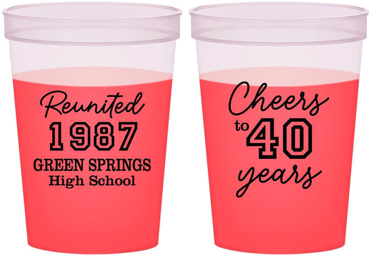 Custom Class Reunion 16 oz Color Changing Cups - Class Of 1987 40 Year | 140003