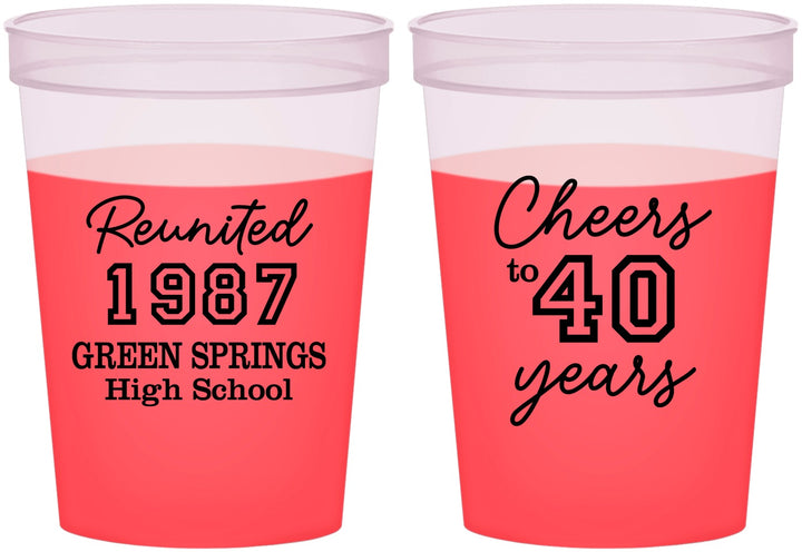Custom Class Reunion 16 oz Color Changing Cups - Class Of 1987 40 Year | 140003