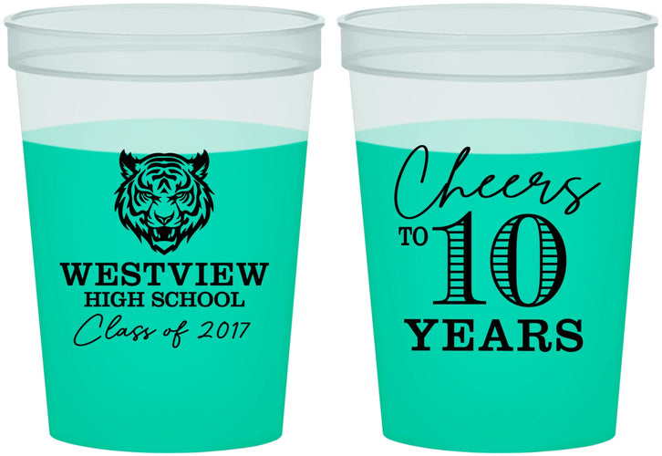 Custom Class Reunion 16 oz Color Changing Cups - Class Of 2017 10 Year | 140005