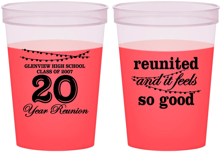 Custom Class Reunion 16 oz Color Changing Cups - Class Of 2007 20 Year | 140011