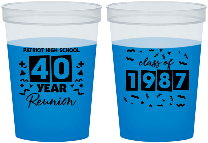 Custom Class Reunion 16 oz Color Changing Cups - Class Of 1987 40 Year | 140018
