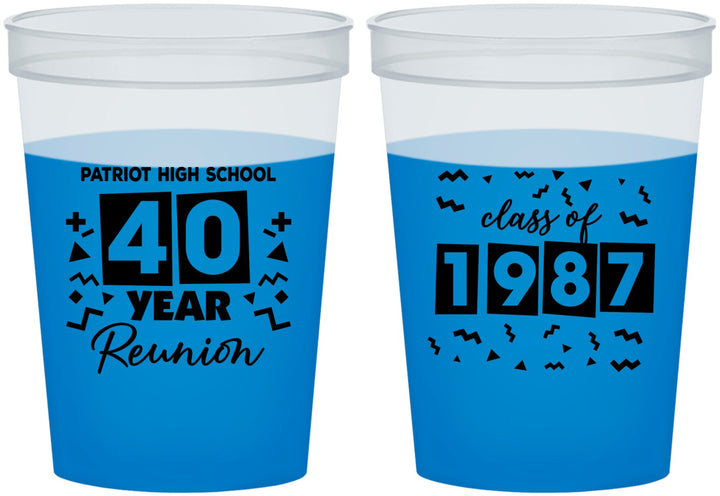 Custom Class Reunion 16 oz Color Changing Cups - Class Of 1987 40 Year | 140018