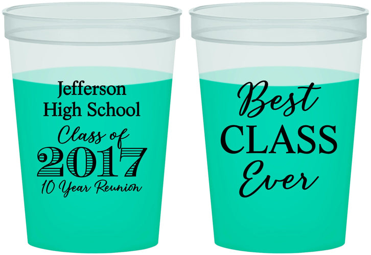 Custom Class Reunion 16 oz Color Changing Cups - Class Of 2017 10 Year | 140025