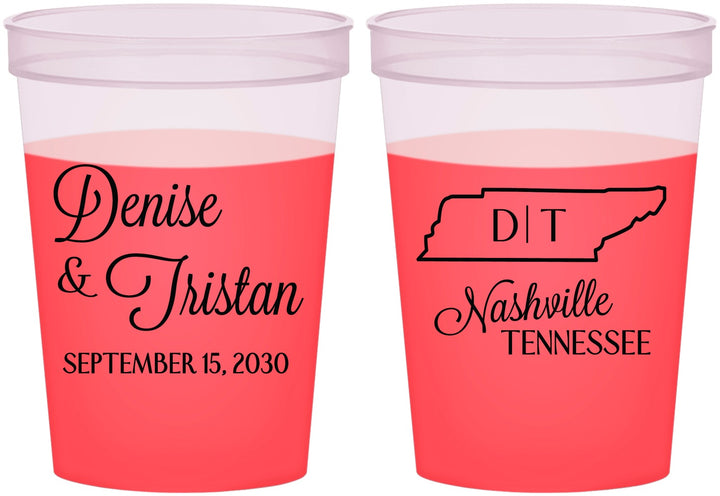 Custom Wedding 16 oz Color Changing Cups - Tennessee | 141