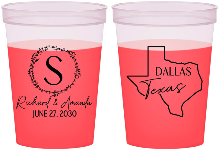 Custom Wedding 16 oz Color Changing Cups - Texas | 142