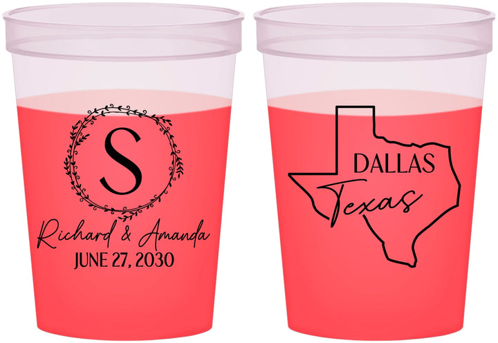 Custom Wedding 16 oz Color Changing Cups - Texas | 142