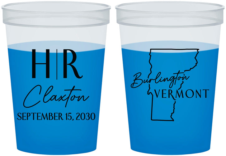 Custom Wedding 16 oz Color Changing Cups - Vermont | 144