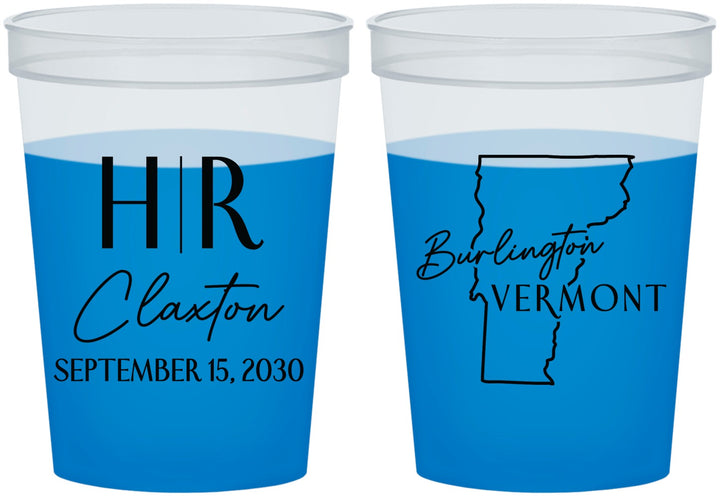 Custom Wedding 16 oz Color Changing Cups - Vermont | 144