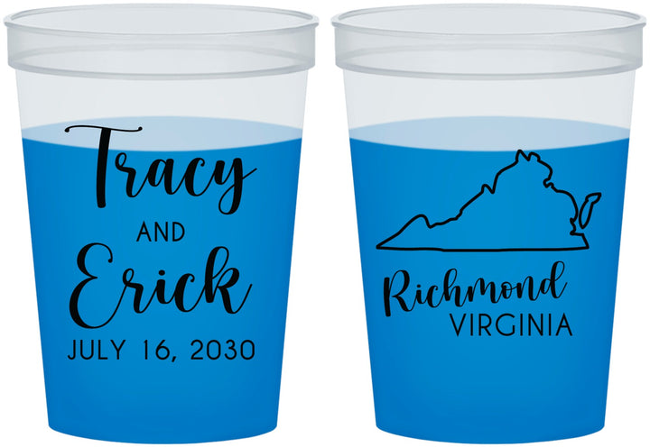 Custom Wedding 16 oz Color Changing Cups - Virginia | 145