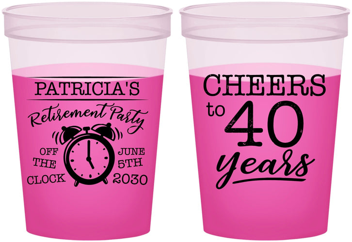 Custom Retirement 16 oz Color Changing Cups - Off The Clock | 150000