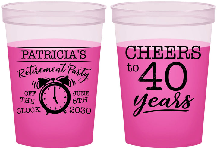 Custom Retirement 16 oz Color Changing Cups - Off The Clock | 150000