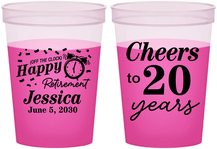 Custom Retirement 16 oz Color Changing Cups - Off The Clock | 150001