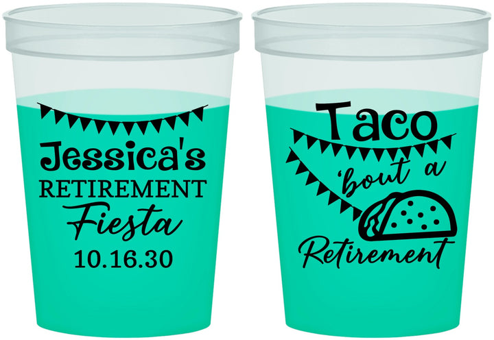Custom Retirement 16 oz Color Changing Cups - Taco Bout A Retirement | 150002