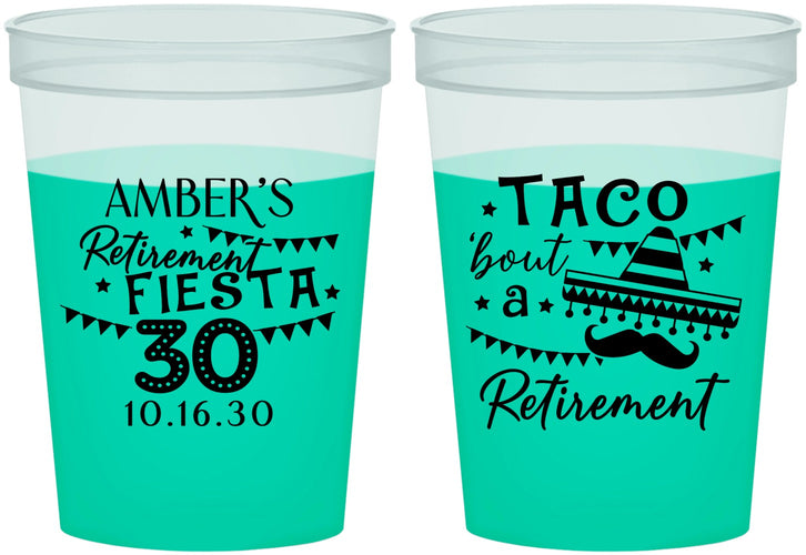 Custom Retirement 16 oz Color Changing Cups - Taco Bout A Retirement | 150003