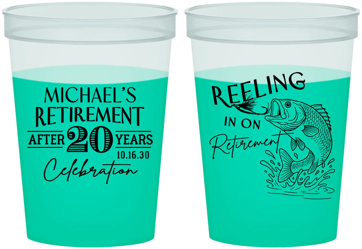 Custom Retirement 16 oz Color Changing Cups - Fishing Reeling In | 150007