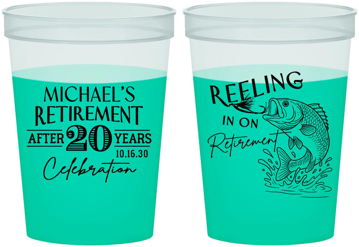 Custom Retirement 16 oz Color Changing Cups - Fishing Reeling In | 150007