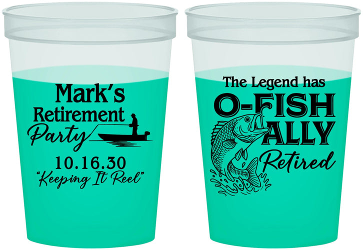 Custom Retirement 16 oz Color Changing Cups - Ofishally Retired | 150008