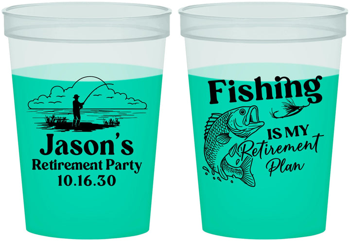 Custom Retirement 16 oz Color Changing Cups - Fishing | 150009