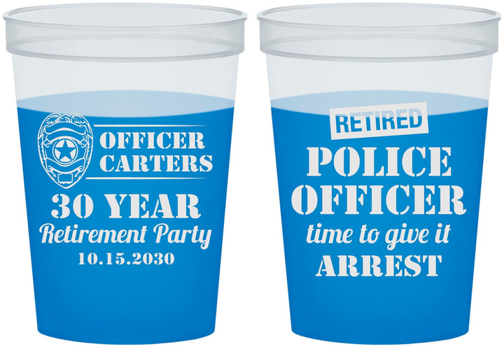 Custom Retirement 16 oz Color Changing Cups - Police Officer | 150010